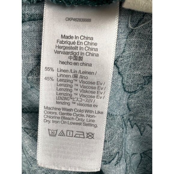 Madewell Womens Linen-Blend Camp Shirt in Tropicale Floral Short Sleeve Shirt L - Picture 7 of 14